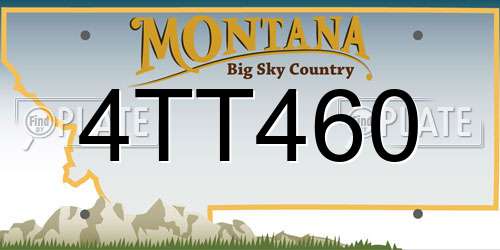 4TT460 Montana License Plate
