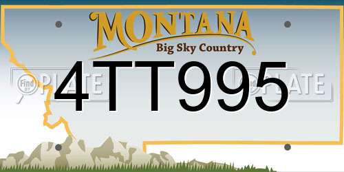 4TT995 Montana License Plate
