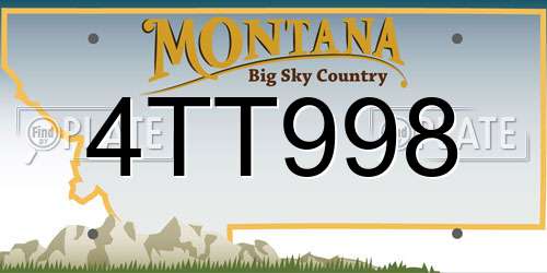 4TT998 Montana License Plate