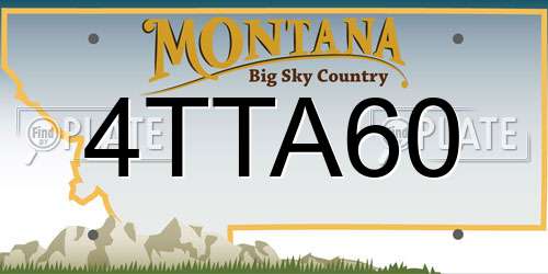 4TTA60 Montana License Plate