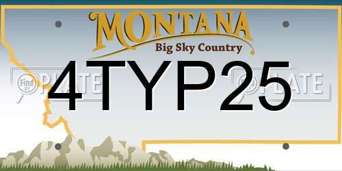 4TYP25 Montana License Plate