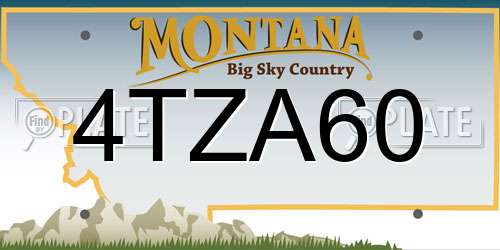 4TZA60 Montana License Plate