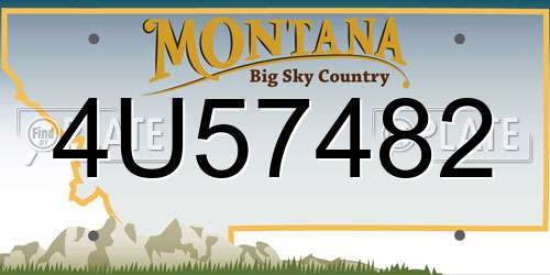4U57482 Montana License Plate