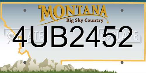 4UB2452 Montana License Plate