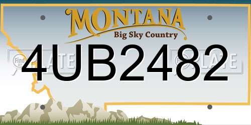 4UB2482 Montana License Plate