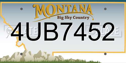 4UB7452 Montana License Plate