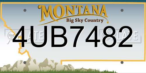 4UB7482 Montana License Plate