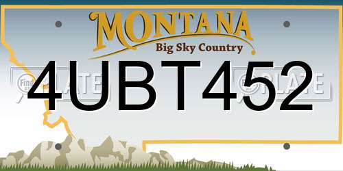 4UBT452 Montana License Plate