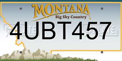 4UBT457 Montana License Plate