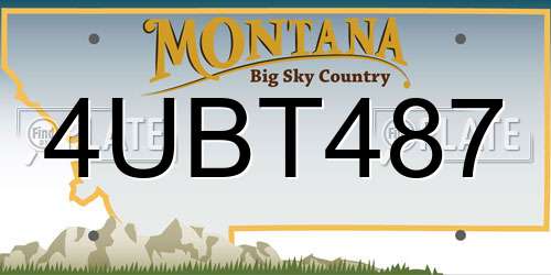 4UBT487 Montana License Plate