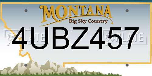4UBZ457 Montana License Plate