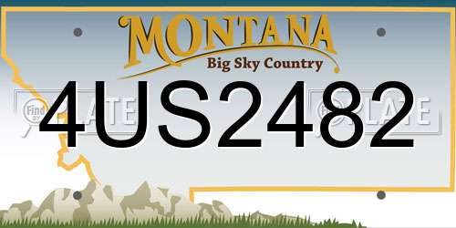 4US2482 Montana License Plate
