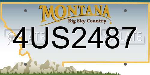 4US2487 Montana License Plate