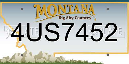 4US7452 Montana License Plate
