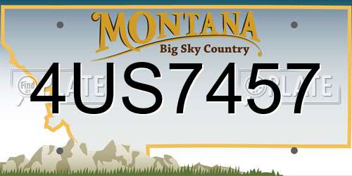 4US7457 Montana License Plate