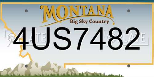 4US7482 Montana License Plate