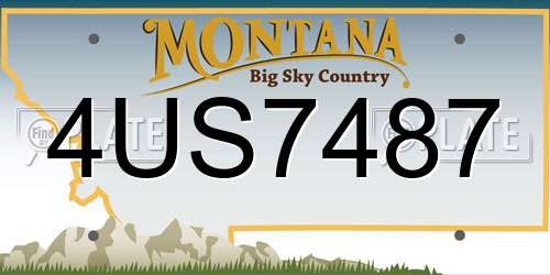 4US7487 Montana License Plate