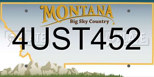 4UST452 Montana License Plate