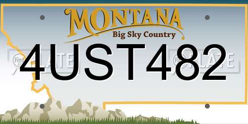 4UST482 Montana License Plate
