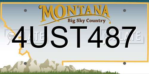 4UST487 Montana License Plate