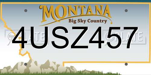 4USZ457 Montana License Plate