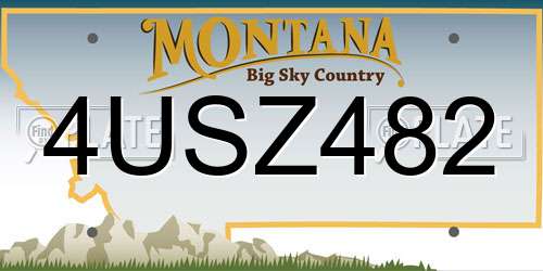 4USZ482 Montana License Plate