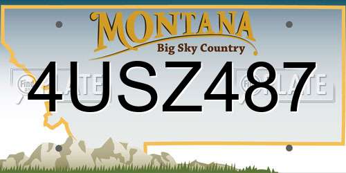 4USZ487 Montana License Plate