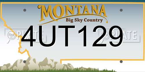 4UT129 Montana License Plate