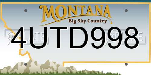 4UTD998 Montana License Plate