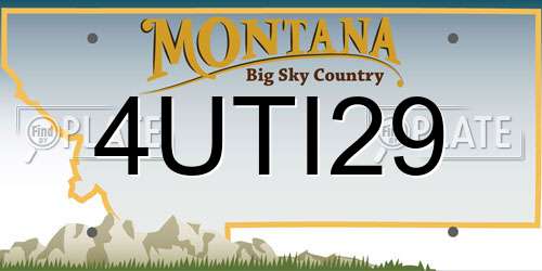 4UTI29 Montana License Plate