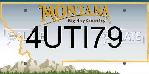 4UTI79 Montana License Plate