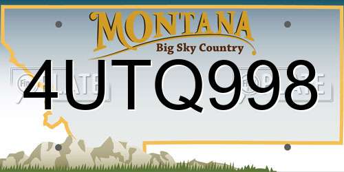 4UTQ998 Montana License Plate