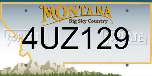 4UZ129 Montana License Plate