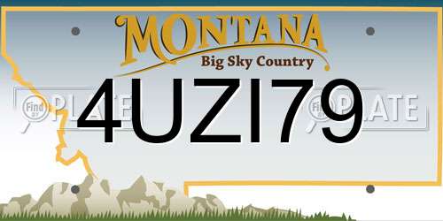 4UZI79 Montana License Plate