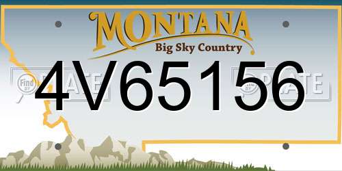 4V65156 Montana License Plate