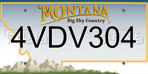 4VDV304 Montana License Plate