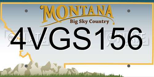 4VGS156 Montana License Plate