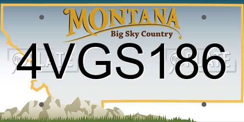 4VGS186 Montana License Plate