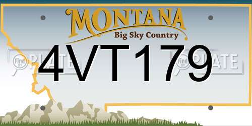4VT179 Montana License Plate