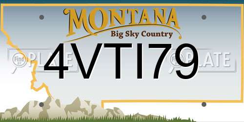 4VTI79 Montana License Plate