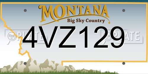 4VZ129 Montana License Plate