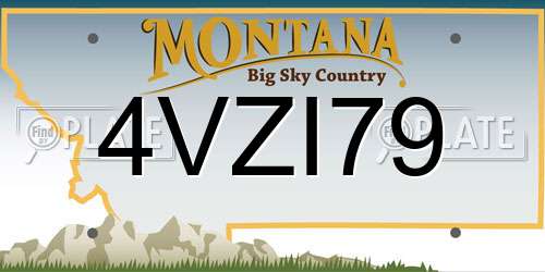 4VZI79 Montana License Plate