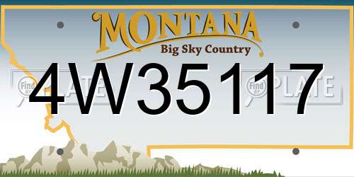4W35117 Montana License Plate