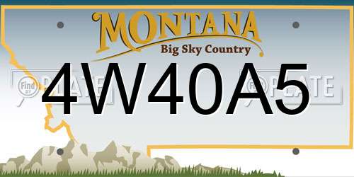 4W40A5 Montana License Plate