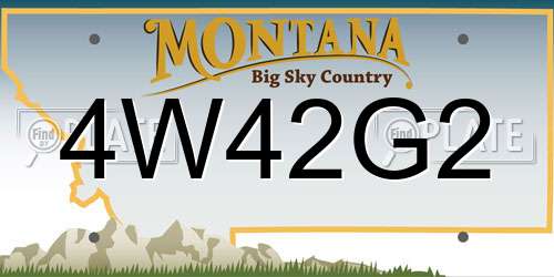 4W42G2 Montana License Plate
