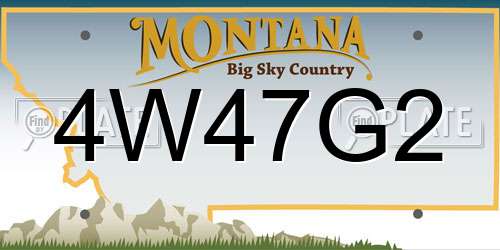 4W47G2 Montana License Plate