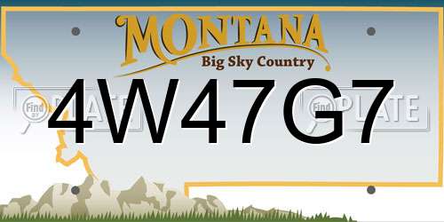4W47G7 Montana License Plate