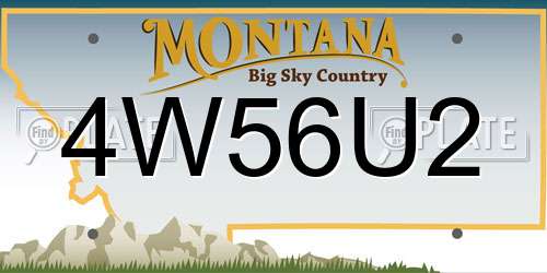 4W56U2 Montana License Plate