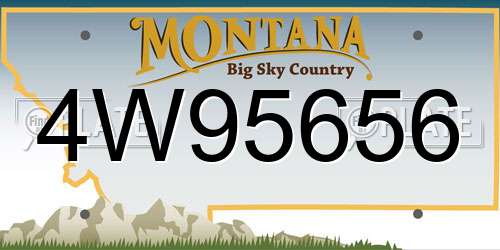 4W95656 Montana License Plate