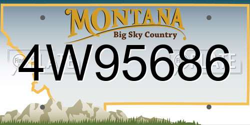 4W95686 Montana License Plate